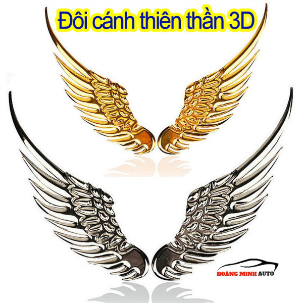 Đôi cánh thiên thần 3D dán trang trí logo hãng ô tô 
