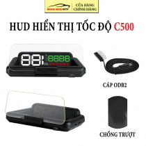 Hud hiển thị tốc độ xe ô tô và cảnh báo C500 - tặng kèm dây cable OBD2