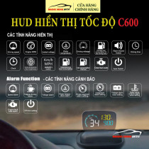 Hud hiển thị tốc độ xe ô tô và cảnh báo C600 - tặng kèm dây cable OBD2