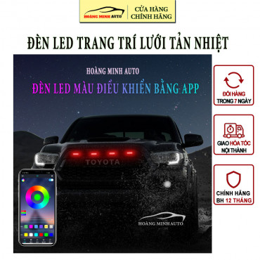 Bộ đèn LED trang trí lưới tản nhiệt xe ô tô đủ màu sắc điều khiển bằng app