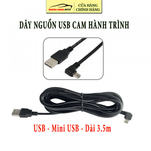 Dây cáp nguồn USB cho camera hành trình - Đầu mini USB dài 3.5m 