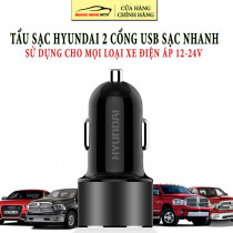 Tẩu sạc ô tô xe hơi Hyundai HY-36C có 2 cổng sạc nhanh USB 3.6A có LED báo điện áp